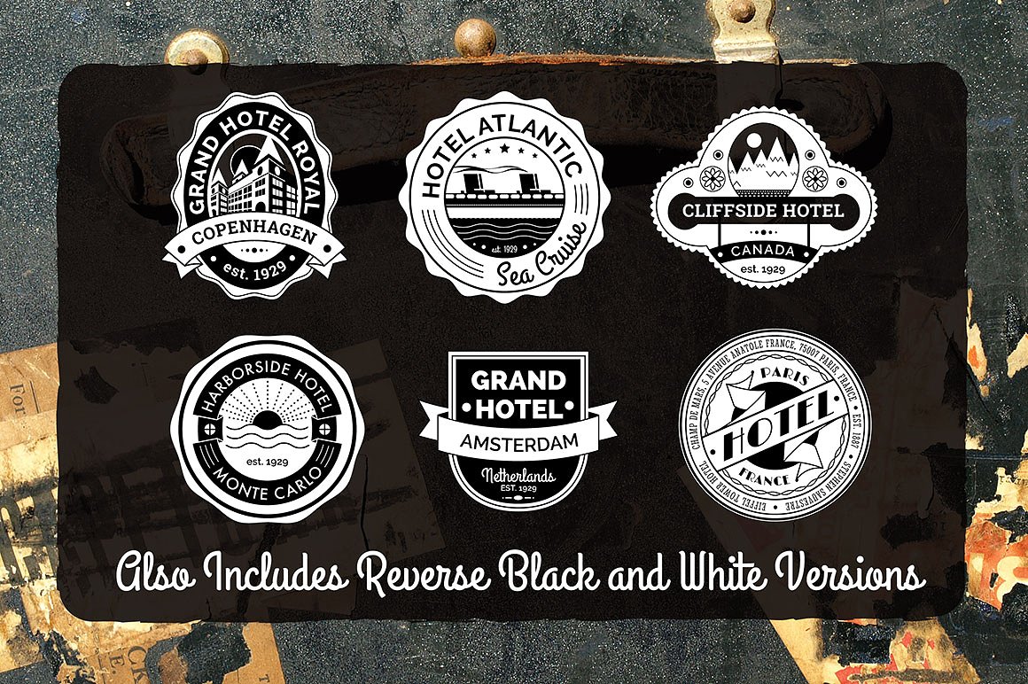 复古旅行主题Logo标志设计模板 Travel-Labels
