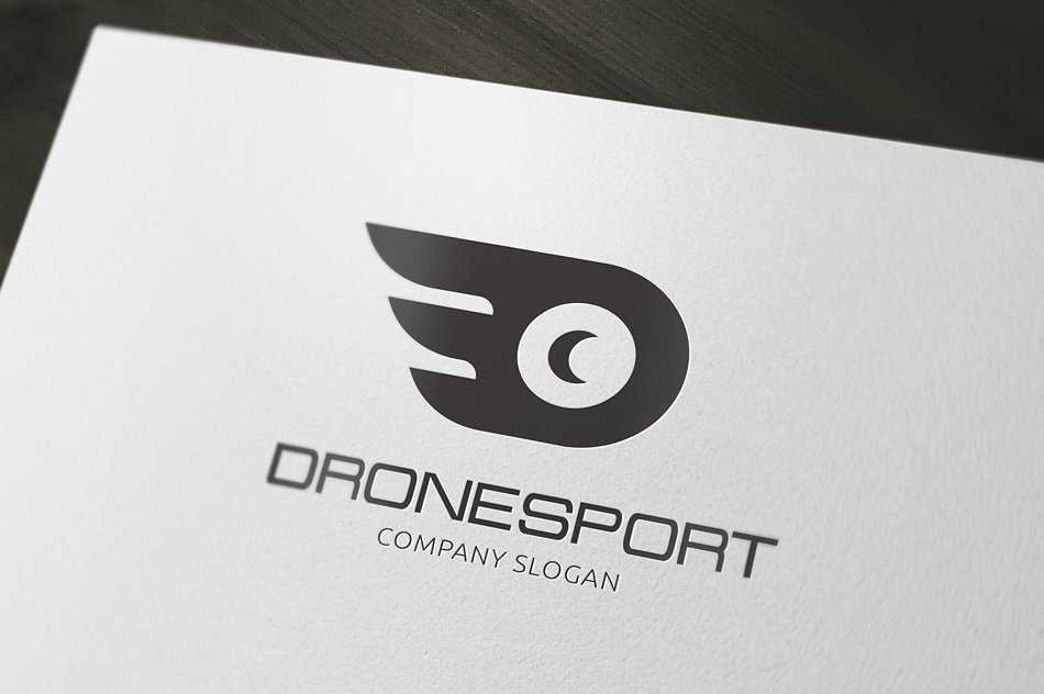 运动主题无人机Logo徽标模板 Drone-Sport #3
