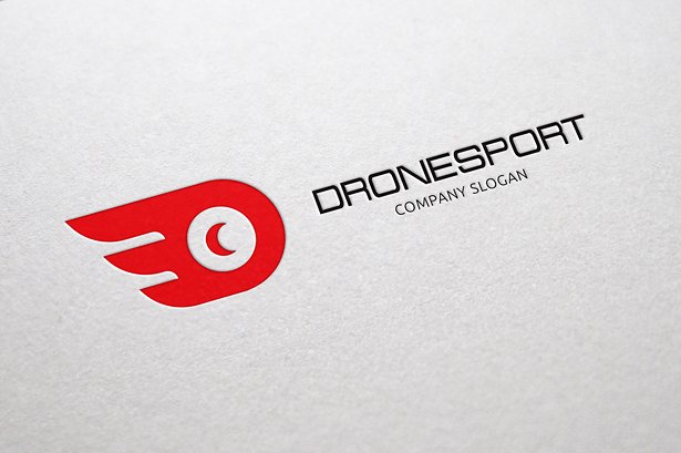 运动主题无人机Logo徽标模板 Drone-Sport #3