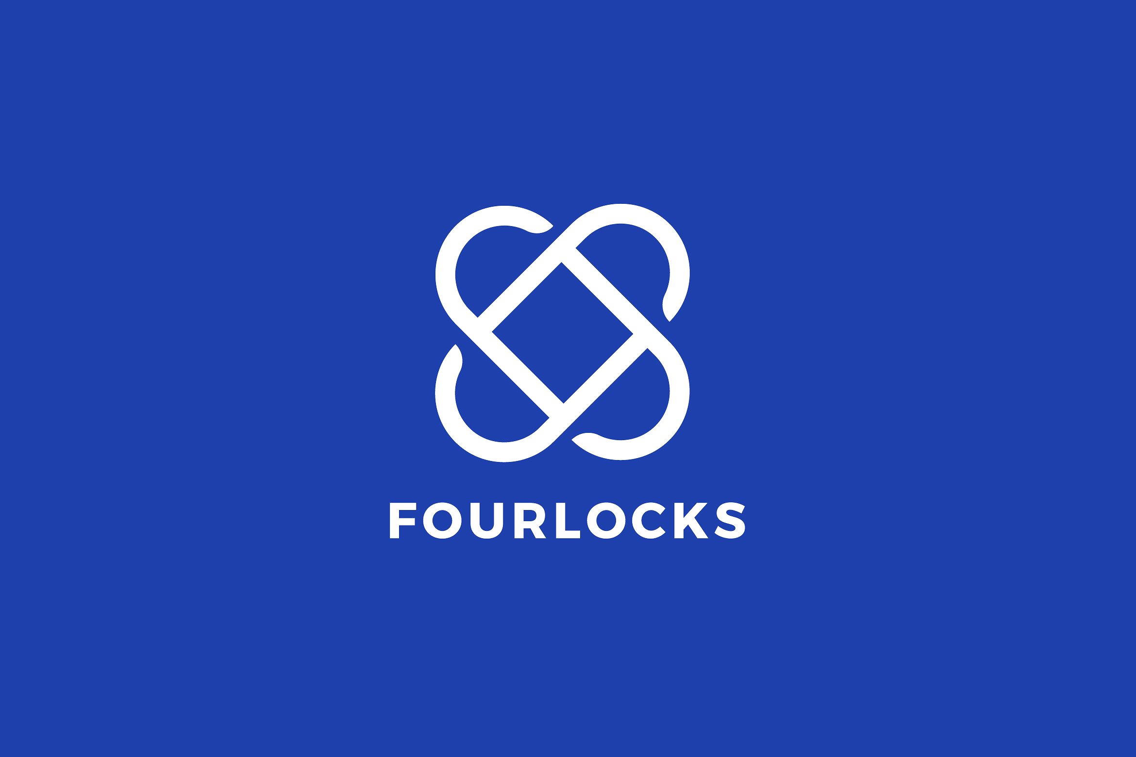 交叉环形标志Logo模板 Four-Locks-Logo-T