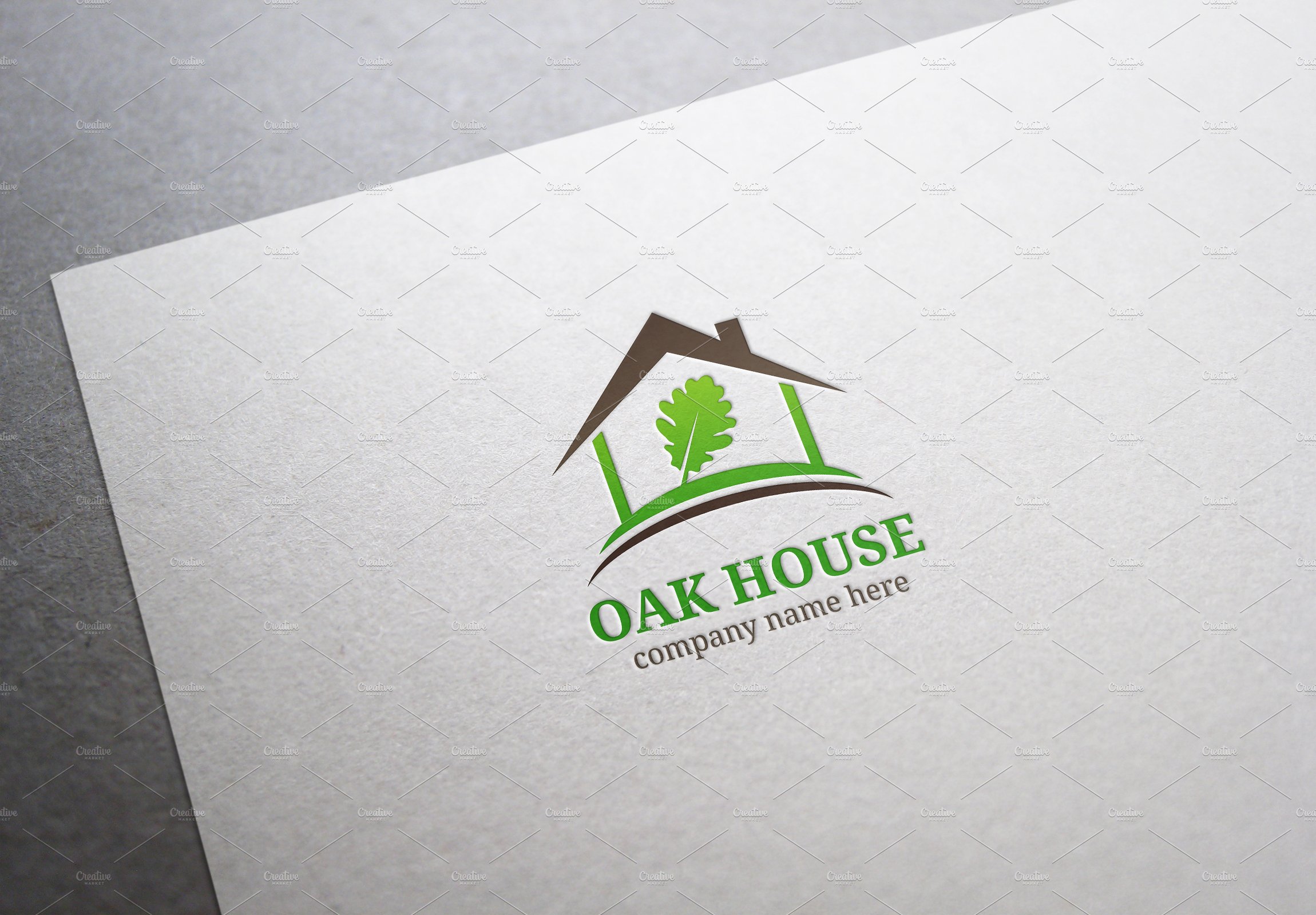橡树房屋房地产行业标志logo模板Oak-House-Log