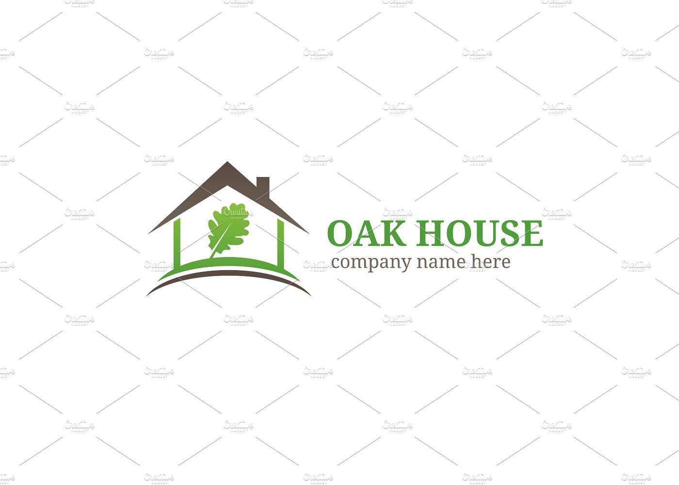 橡树房屋房地产行业标志logo模板Oak-House-Log