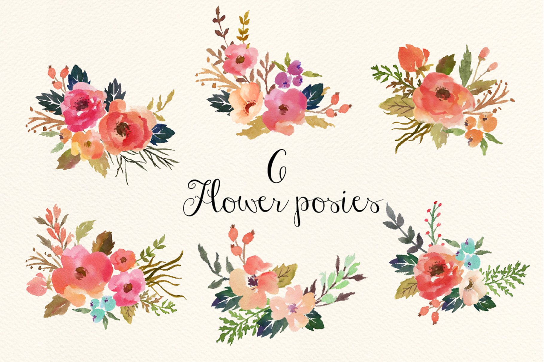 Watercolor flower DIY pack Vol