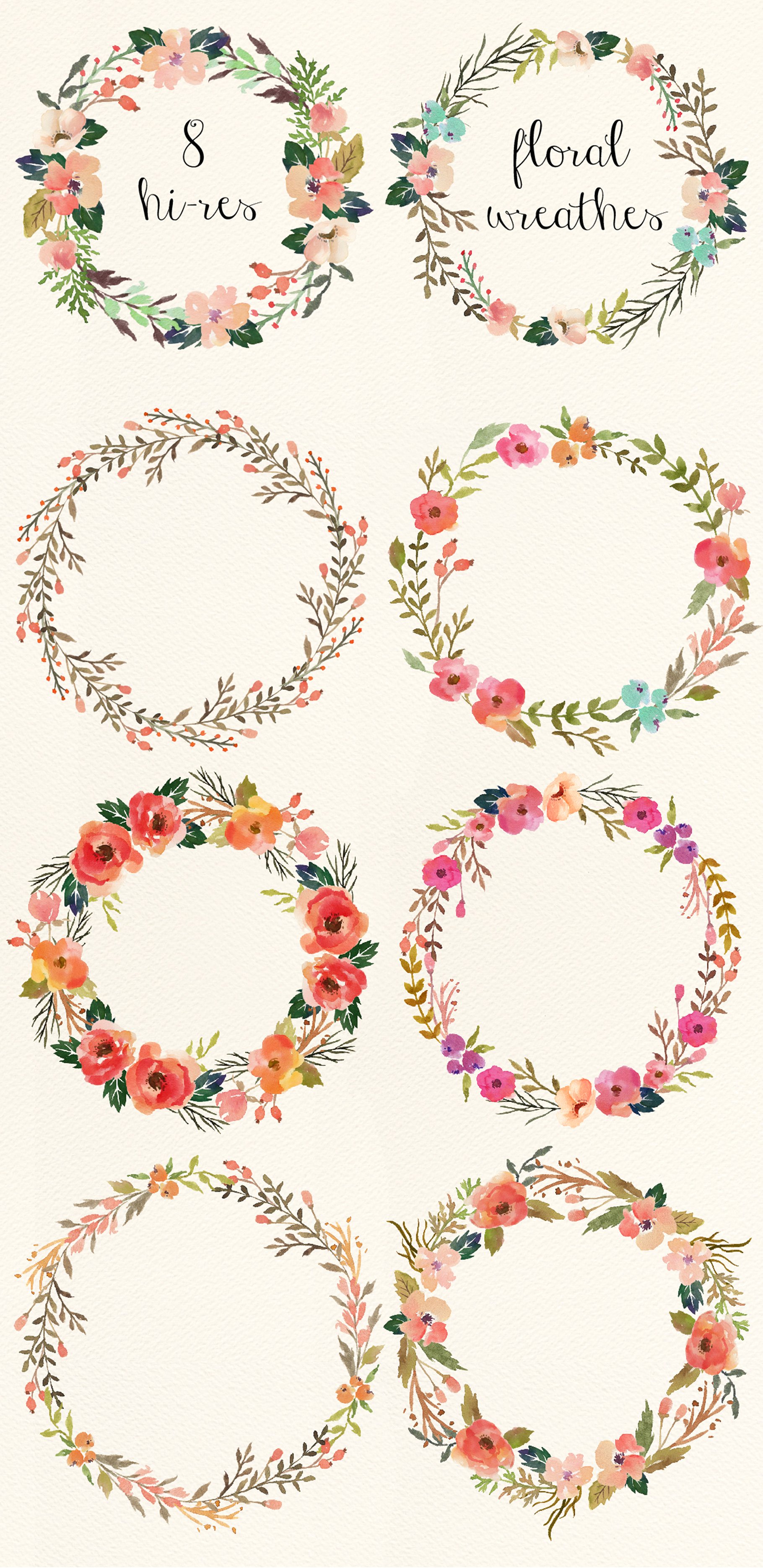 Watercolor flower DIY pack Vol