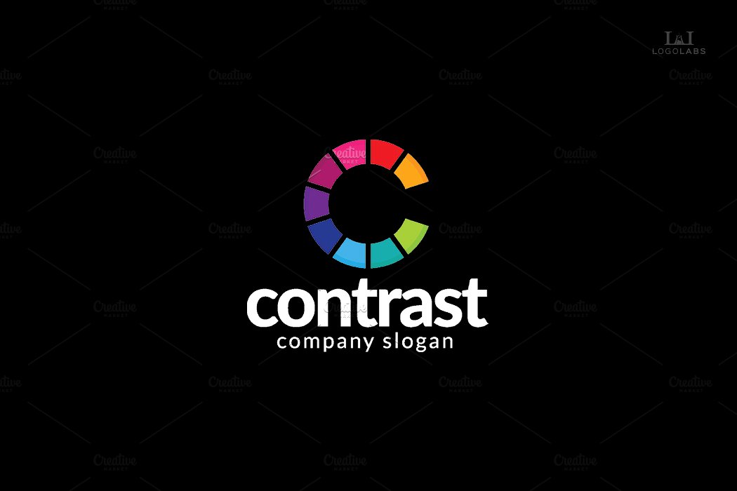 创意字母C标志Logo模板 Contrast-Letter-