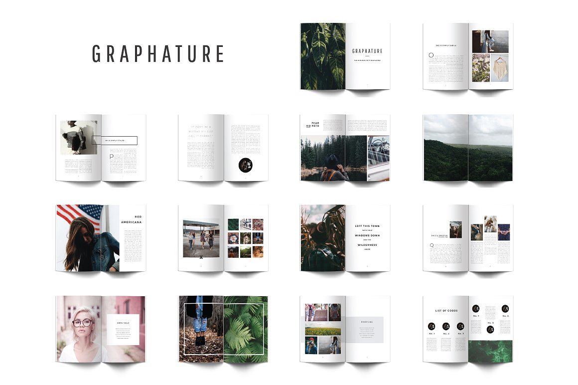户外旅行杂志设计模板Graphature Magazine