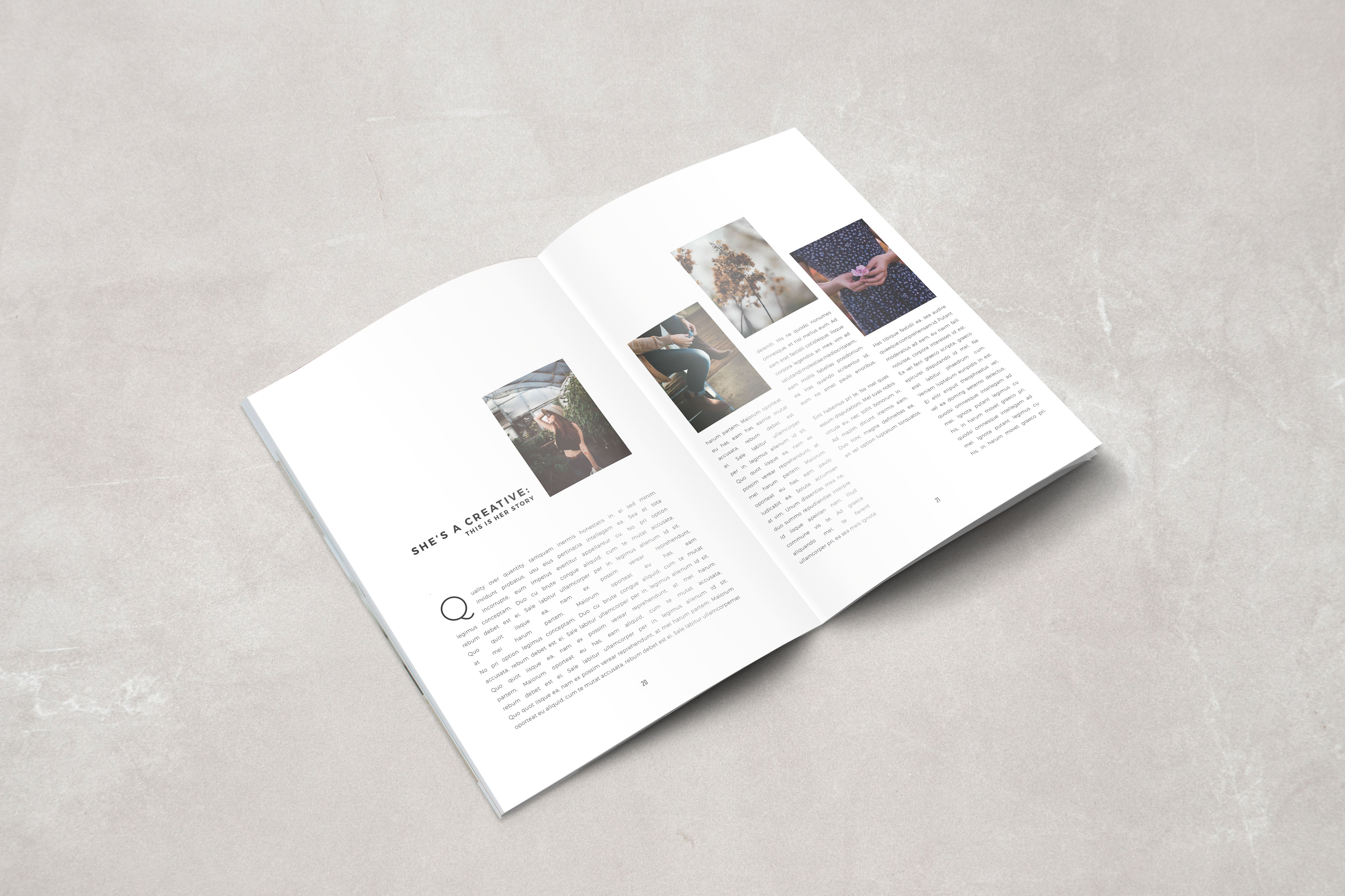 现代简约版式画册杂志设计模板 Graphature-Maga