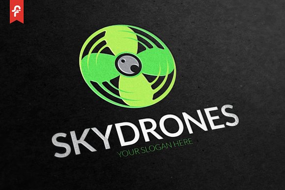 无人机图形标志Logo模板 Sky-Drone-Logo #