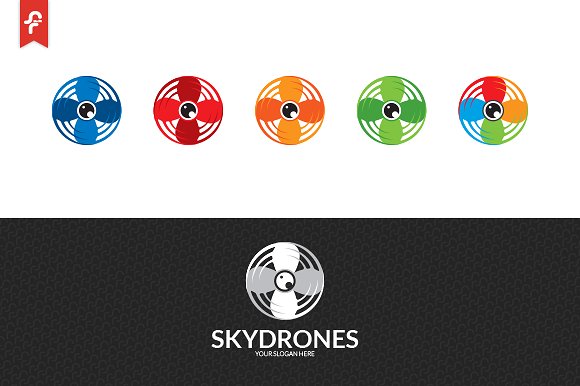 无人机图形标志Logo模板 Sky-Drone-Logo #