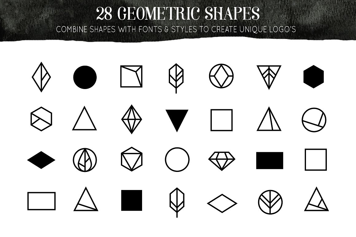 奢华金箔几何图案标志Logo模板 Deluxe-geomet