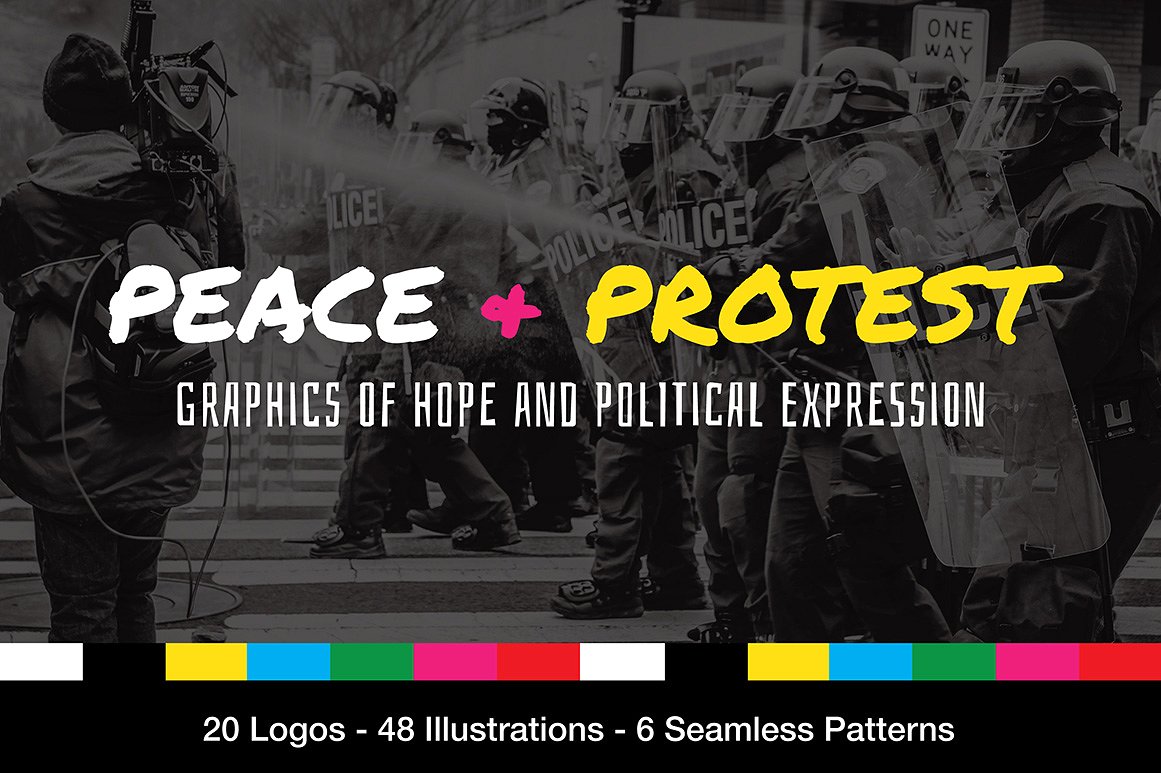 “爱与和平”主题Logo模板+插画标志素材Peace-and