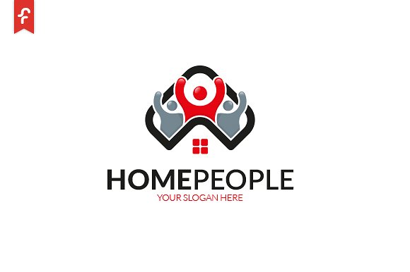 家庭主题标志Logo模板 Home-People-Logo