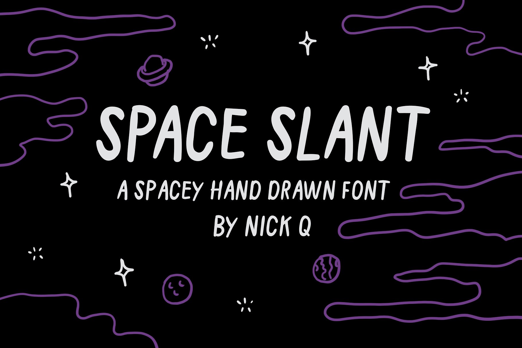 手写英文字体 Space Slant Hand Drawn