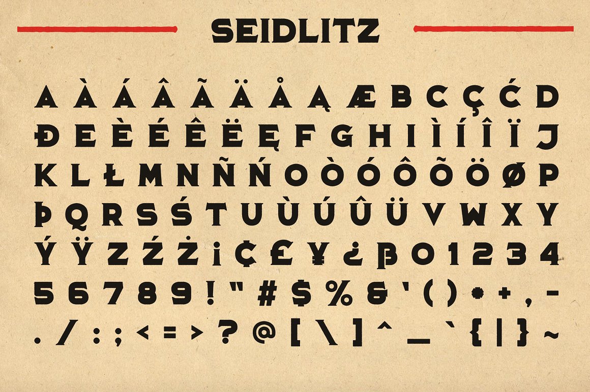 药房印刷为灵感设计的一套大胆复古的英文字体 Seidlitz