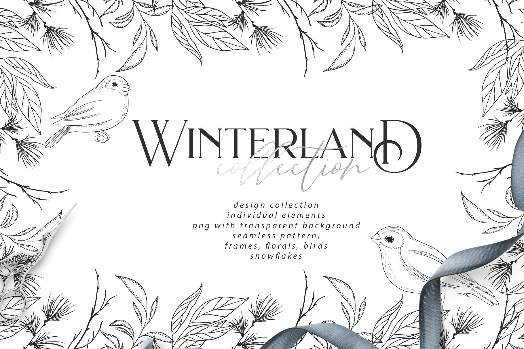 冬天个性设计元素合集包 Winterland collect