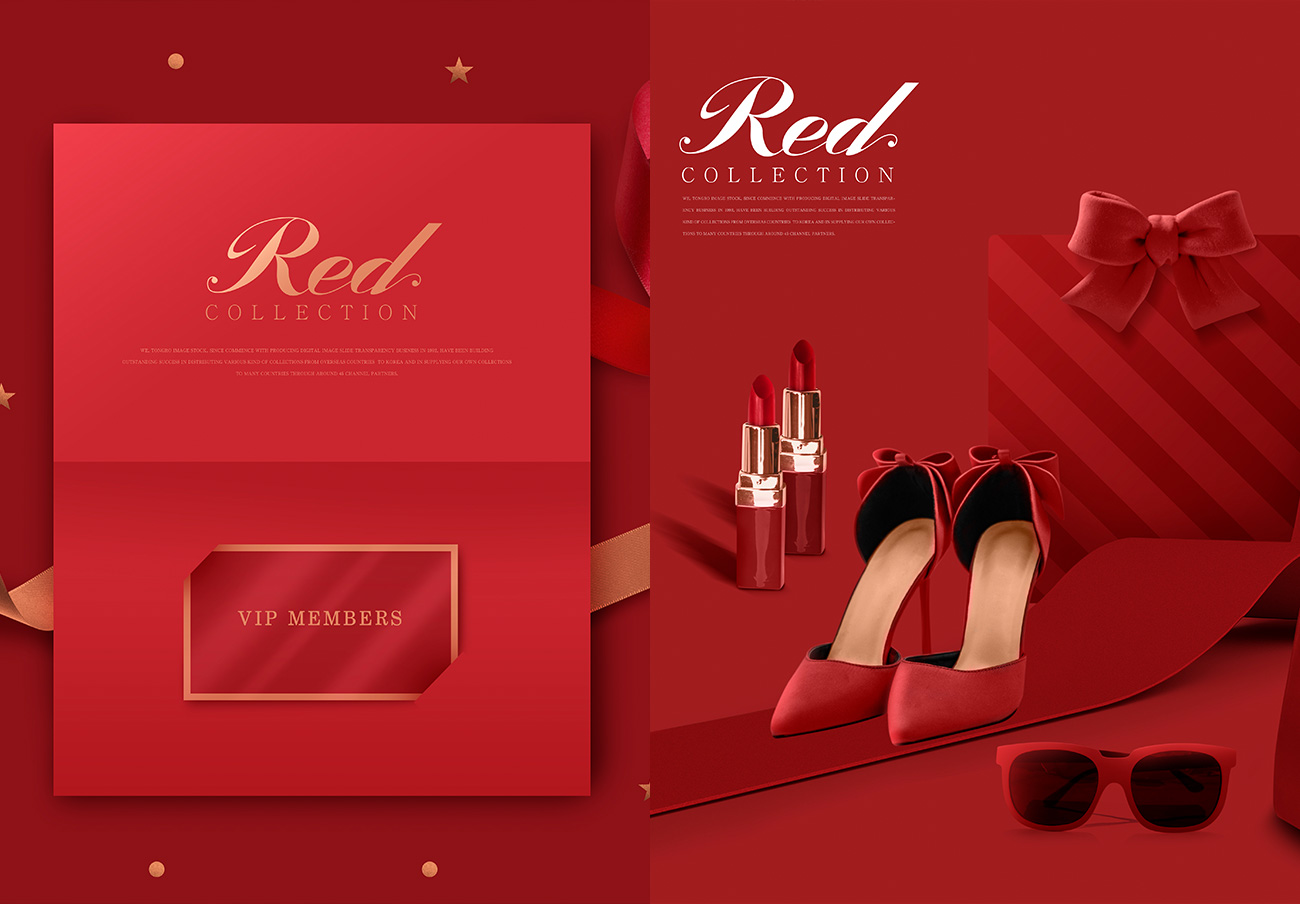 【中国红】2019新年红色礼物C4D场景模拟高分辨率合成海报