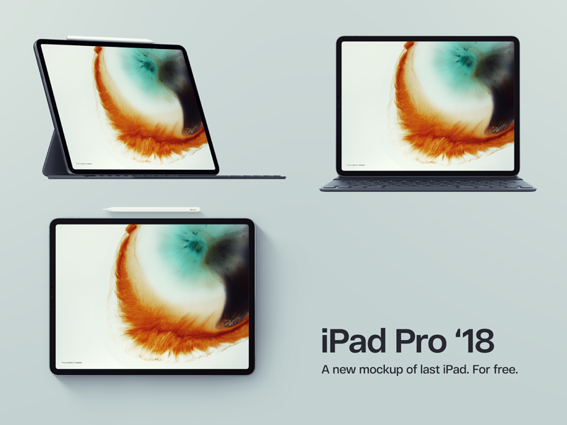 iPad Pro 2018 Mockup Three Vie