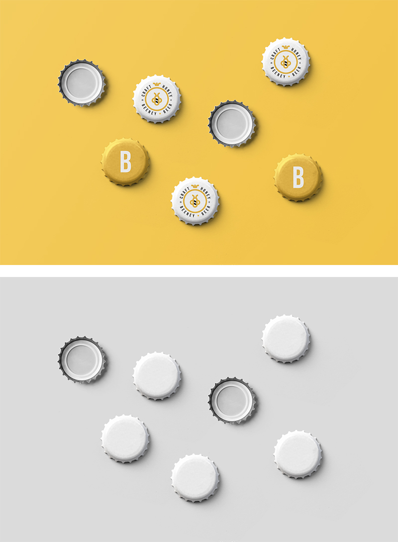 啤酒瓶盖样机贴图模版 Beer Cap Mockup