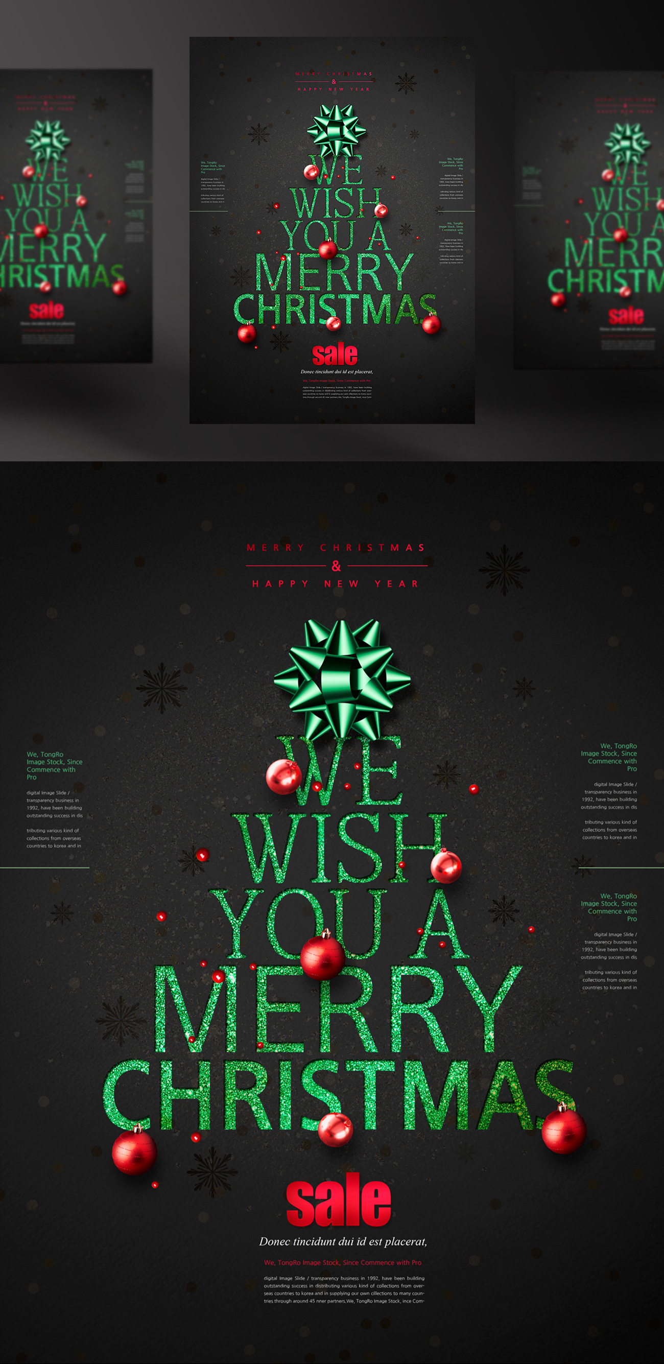 最新圣诞节促销活动传单海报PSD素材模板 Merry Chr