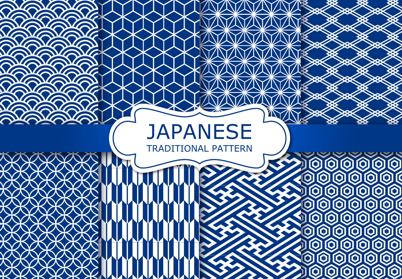藏青色日式传统居酒屋桌布和风矢量背景