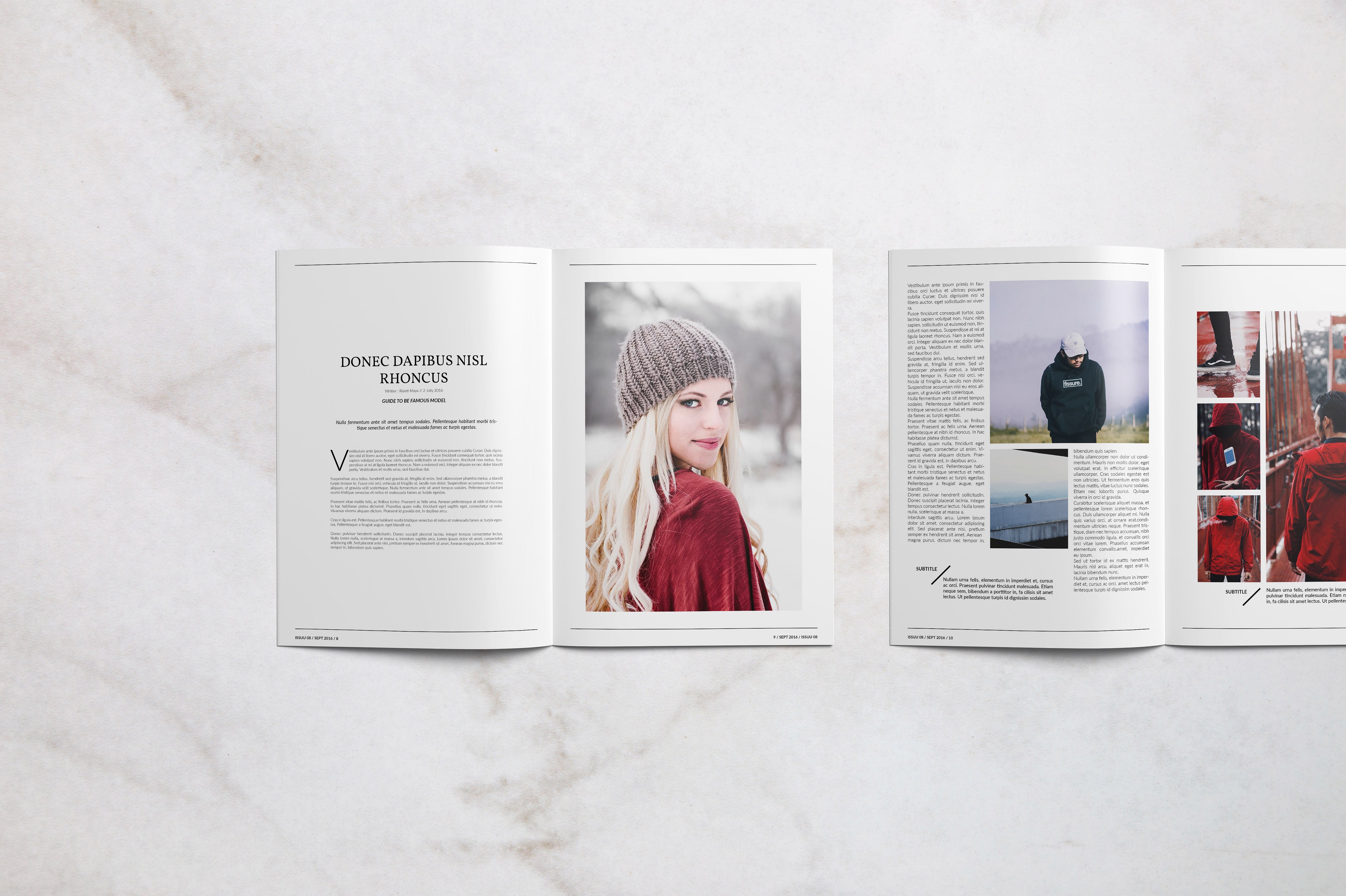 现代创意时尚摄影杂志画册模板 Discontent-Maga