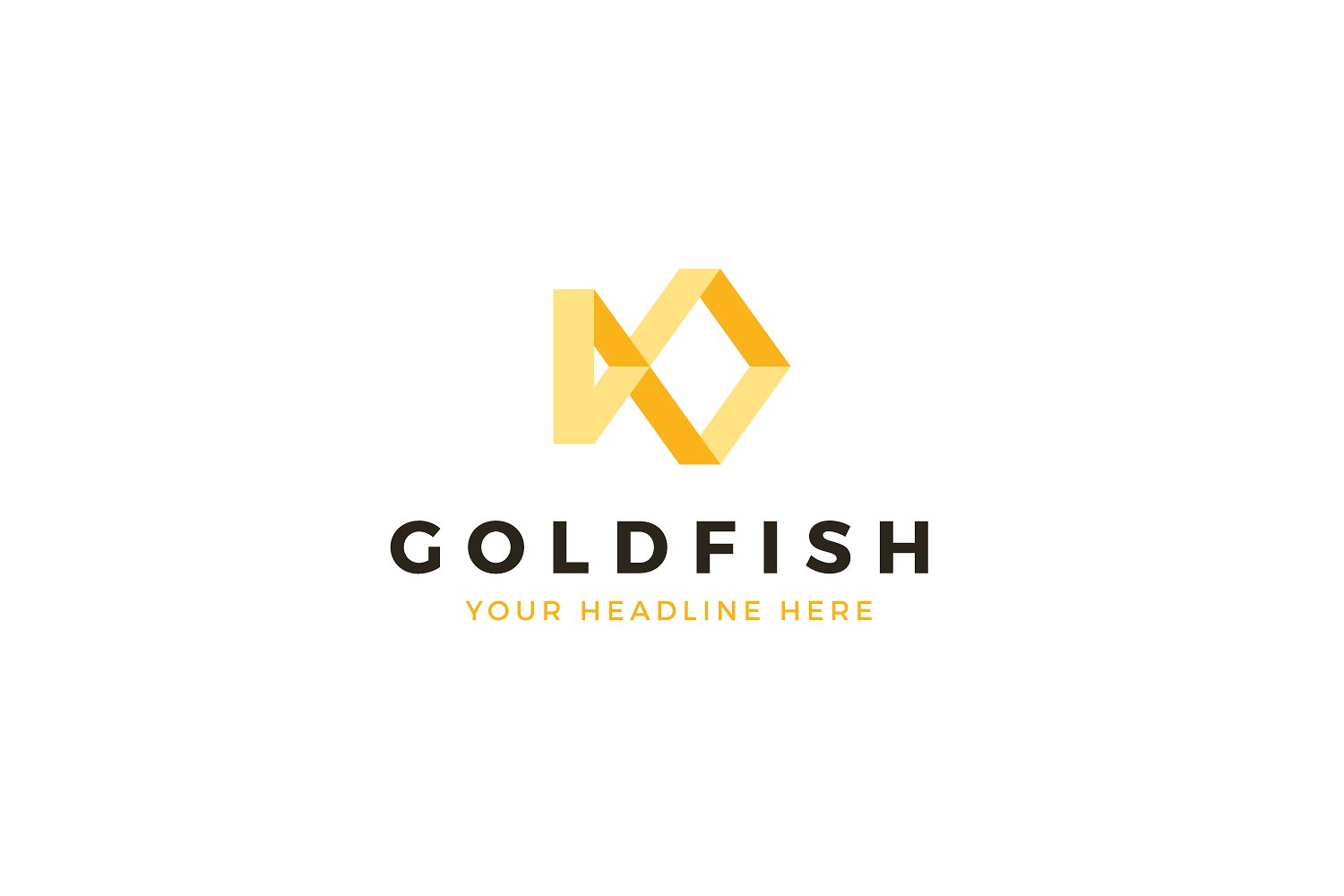 矢量鱼形状标志logo设计模板 Gold-Fish-Logo