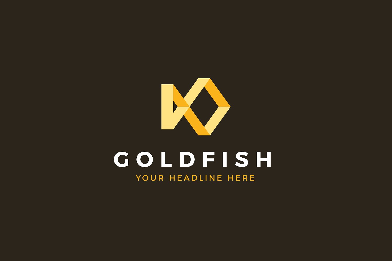 矢量鱼形状标志logo设计模板 Gold-Fish-Logo