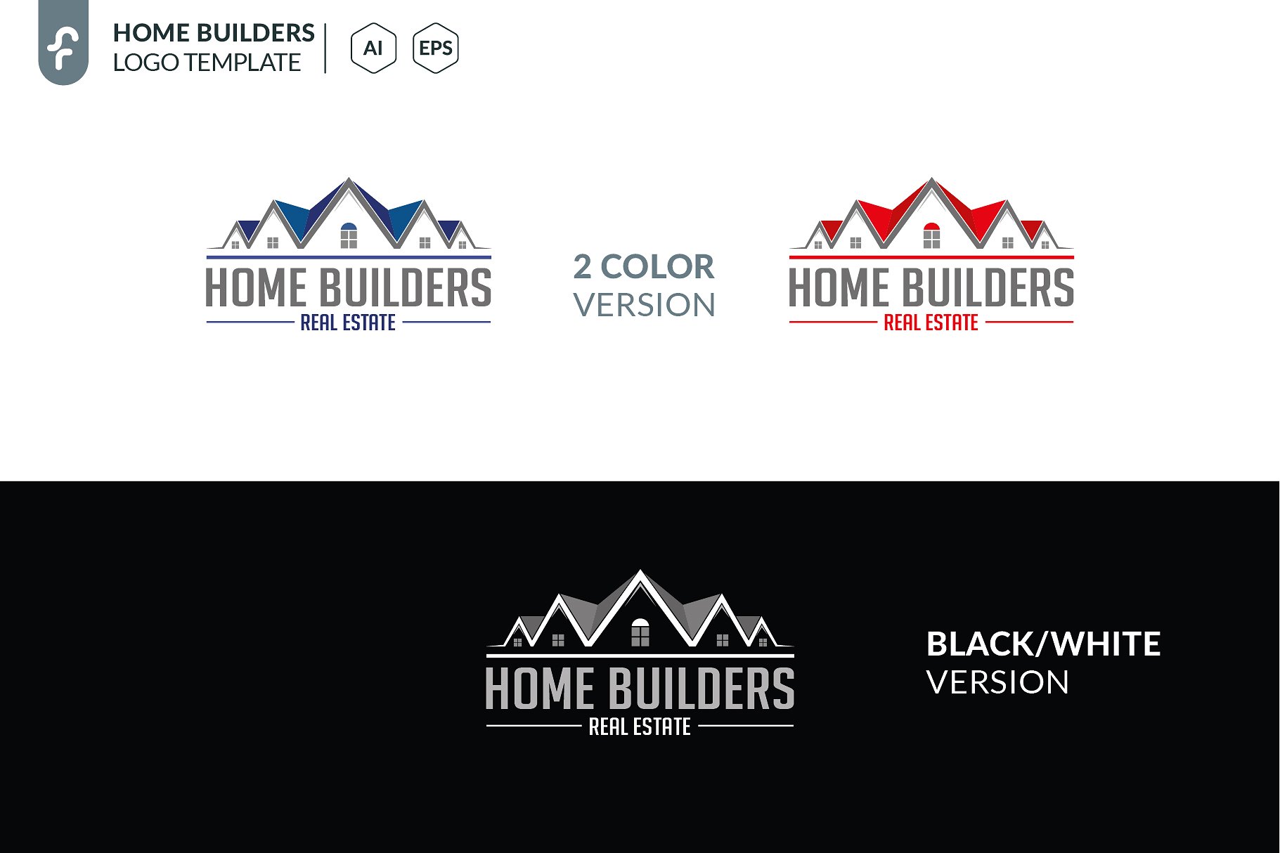 建筑主题标志Logo模板 Home-Builders-Log