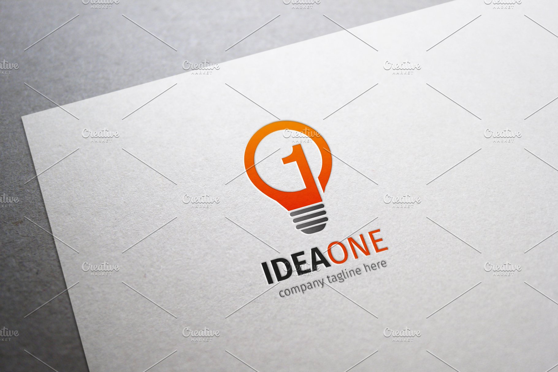 创意灵感主题灯泡形状Logo标志模板 Idea One Lo