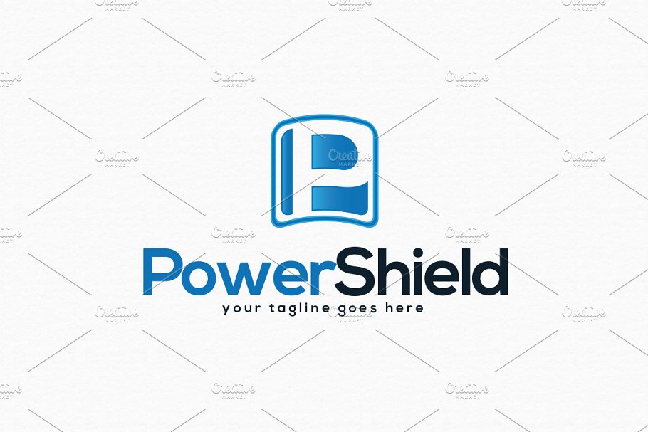 电源保护护盾主题Logo模板 Power-Shield-Lo