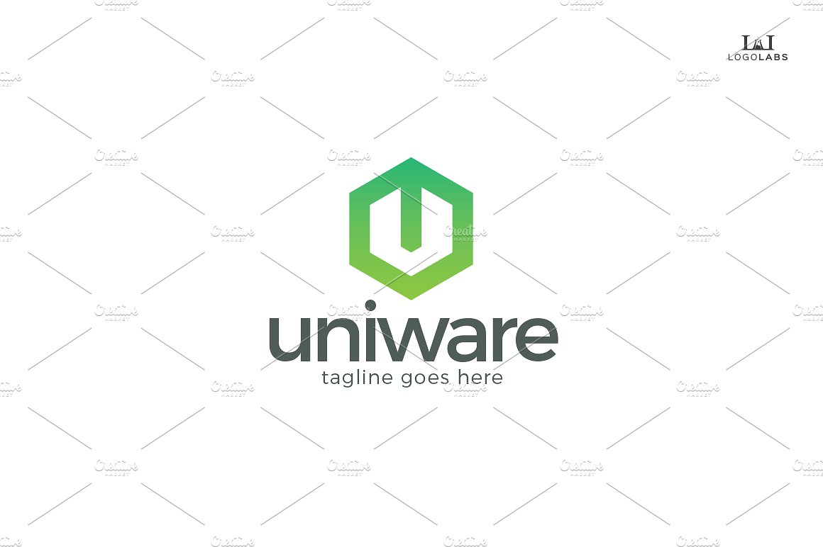 创意字母U标志Logo设计模板 Uniware-Letter