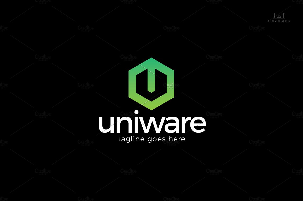 创意字母U标志Logo设计模板 Uniware-Letter
