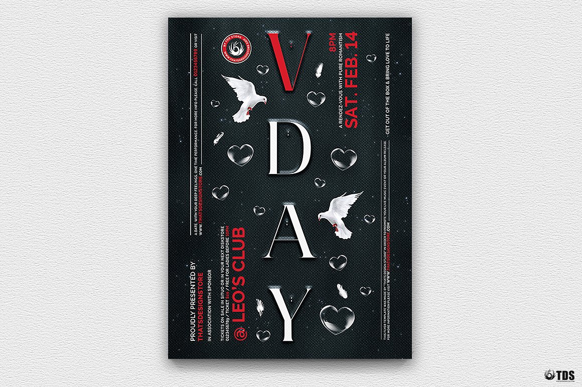 情人节活动传单海报PSD模板 Valentines-Day-