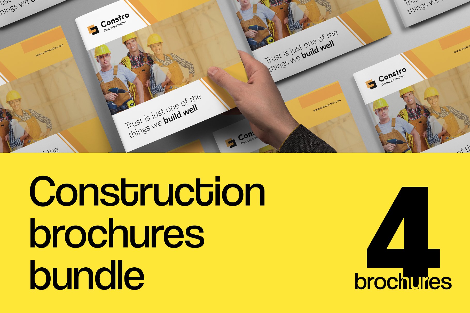 A4规格建筑工地页面手册设计模板 Construction