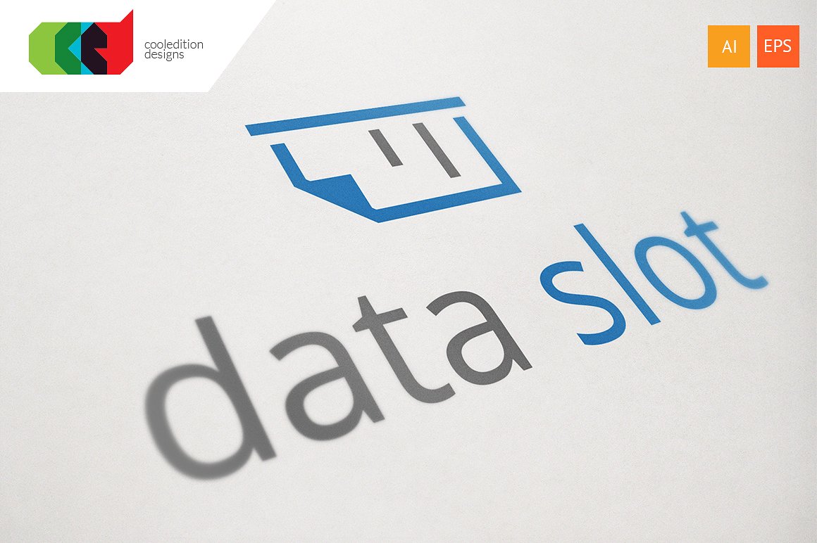 数据网络主题徽标Logo模板 Data-Slot-Logo-