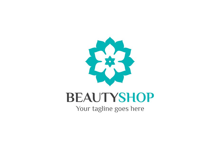 美容美妆时尚花卉形状标志Logo 模板 Beauty-Sho