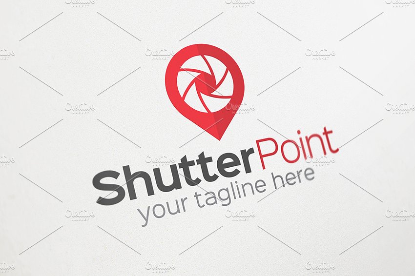 摄影摄像主题快形状标志Logo模板Shutter-Point