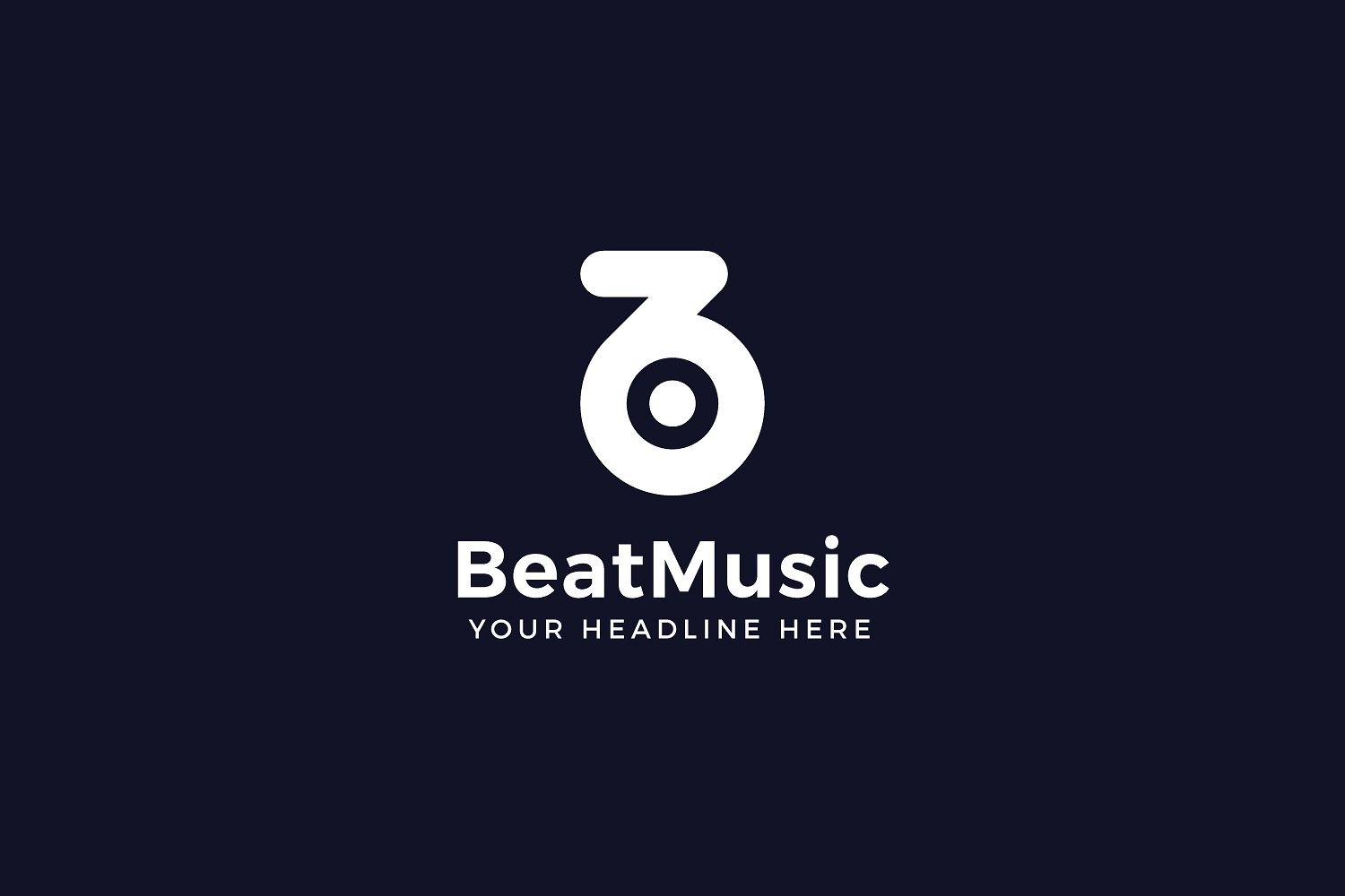 音乐主题创意字母标志Logo模板 Beat-Music-B-