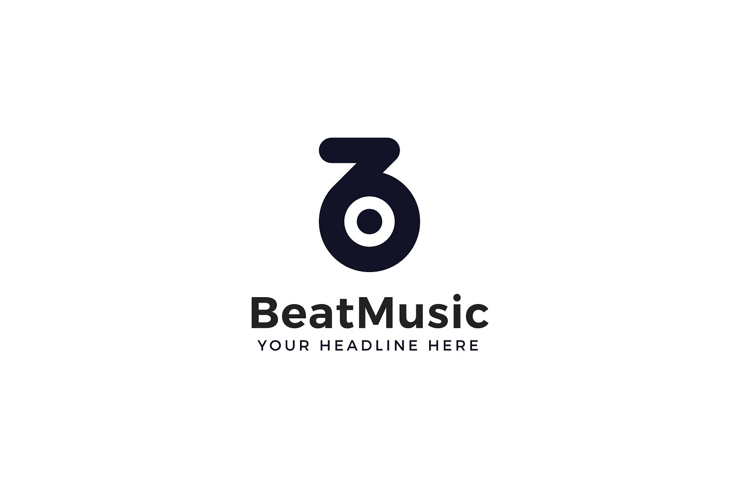 音乐主题创意字母标志Logo模板 Beat-Music-B-