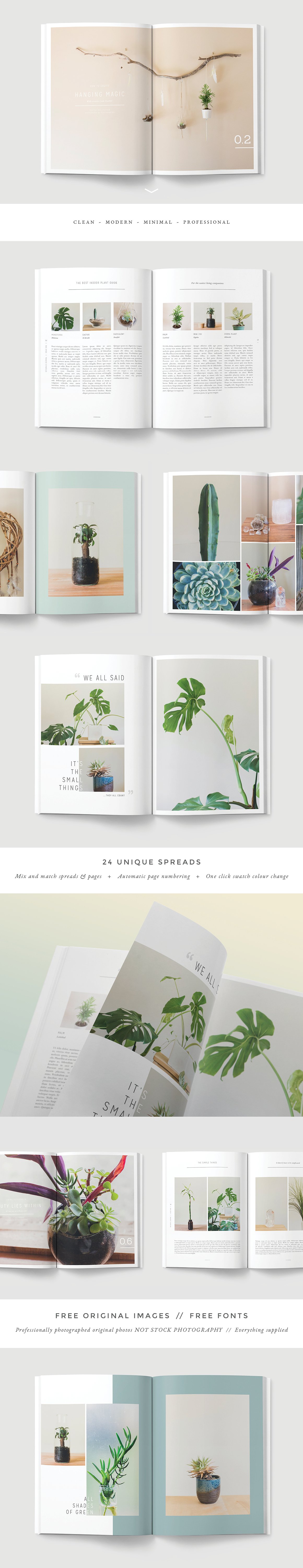 盆栽植物主题画册杂志设计模板 NATURALIS-Look-