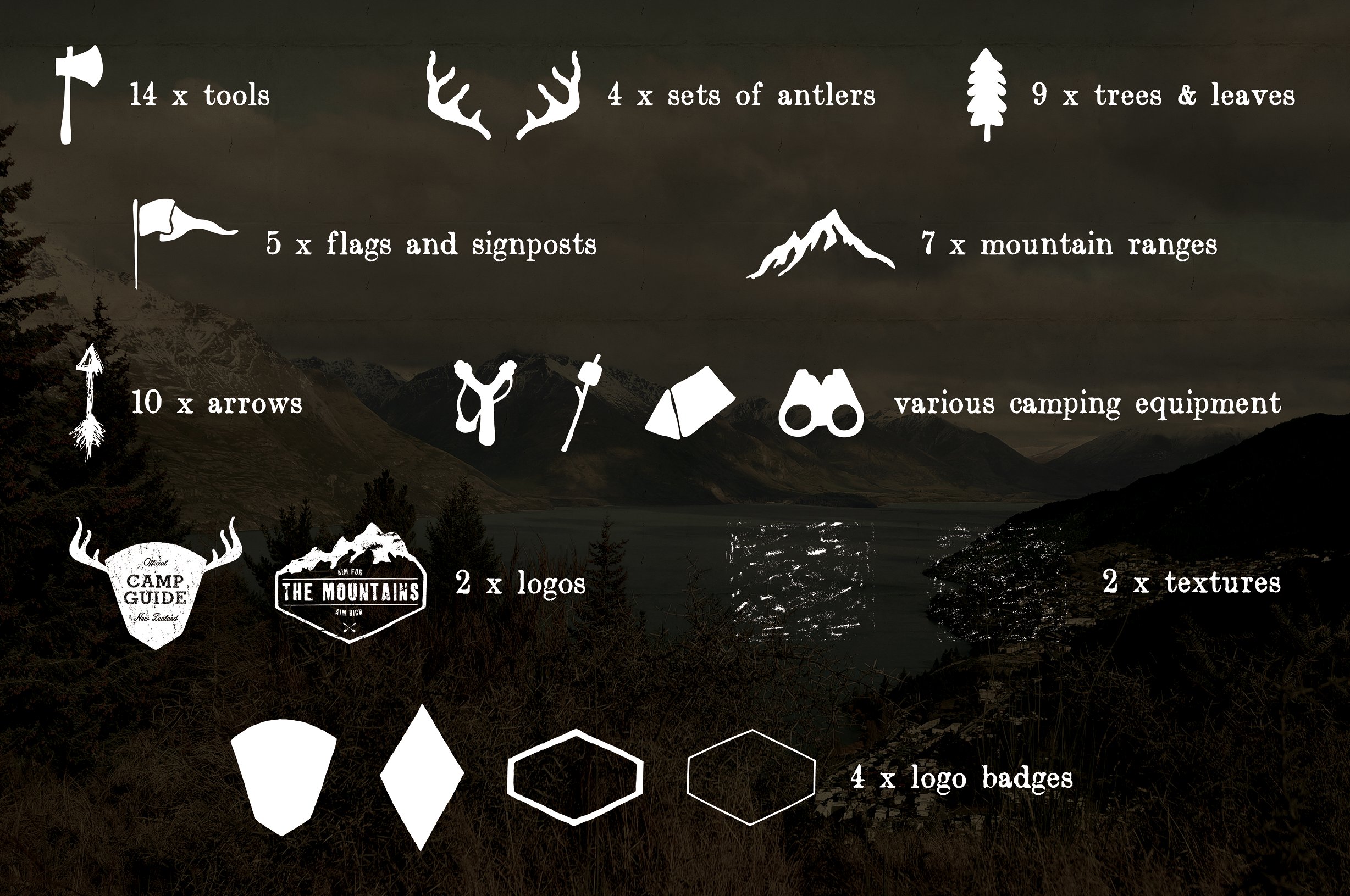荒野生存主题标志logo模板 The-Complete-Wi