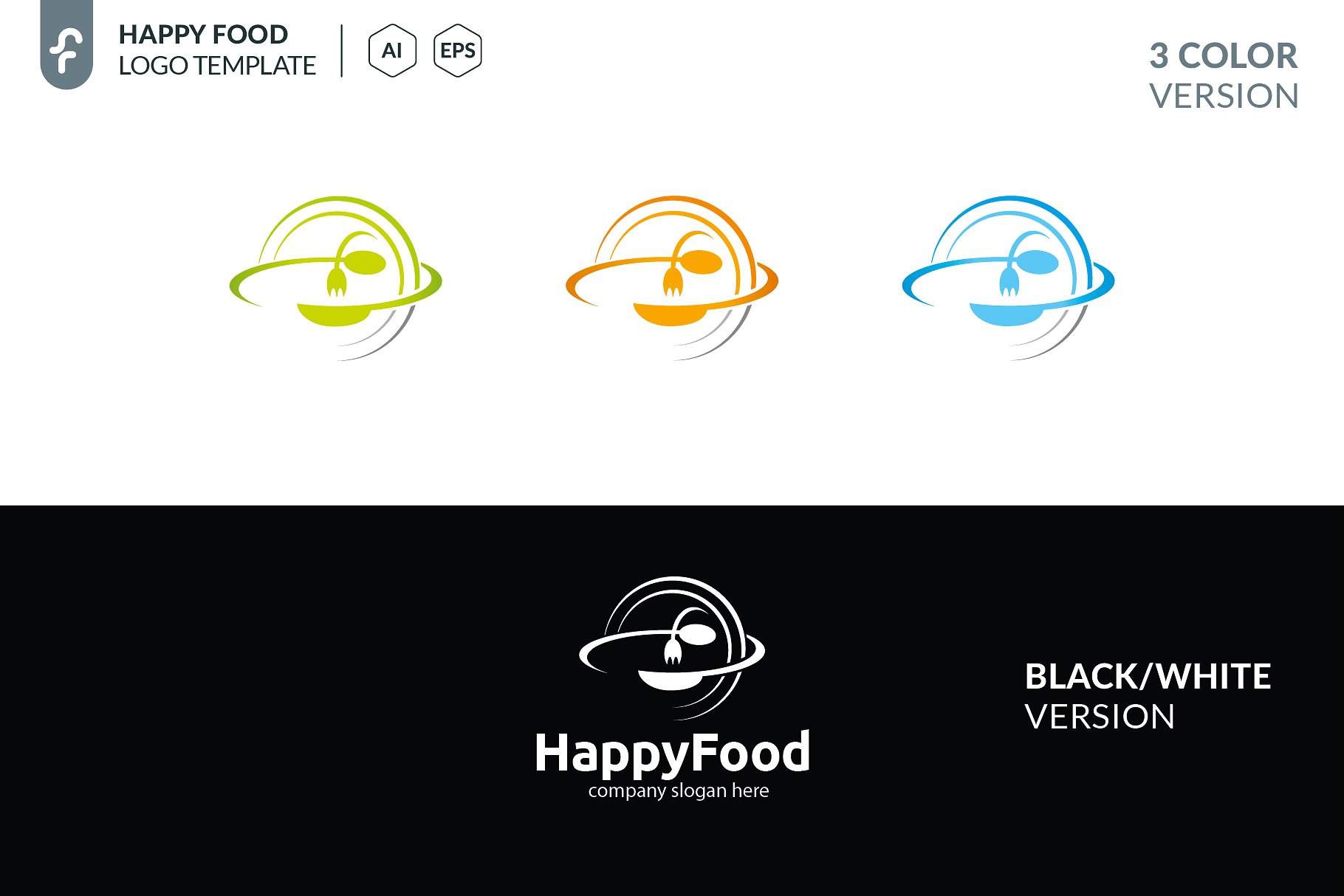 餐饮食品主题 标志Logo模板 Happy-Food-Log