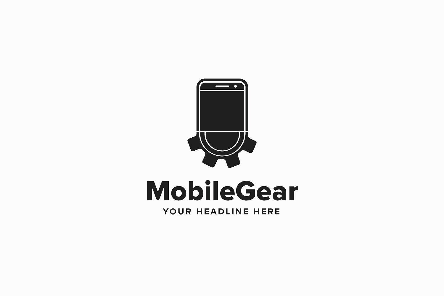 移动齿轮形状标志Log模板Mobile-Gear-Logo-