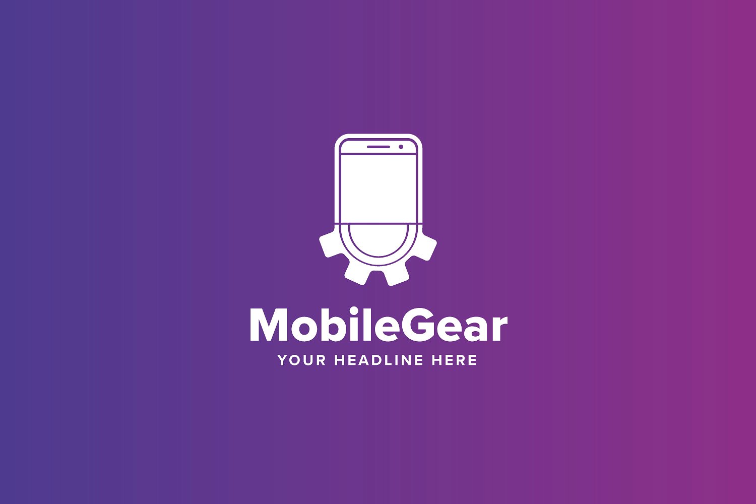 移动齿轮形状标志Log模板Mobile-Gear-Logo-