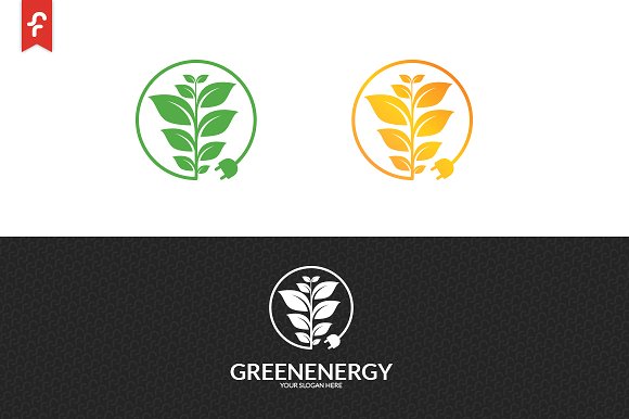 绿色能源清洁能源主题Logo模板 Green-Energy-