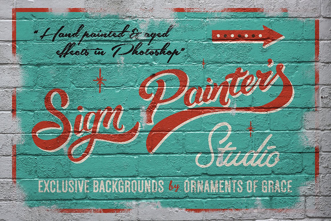 复古手绘效果PSD模板Sign Painter's Stud