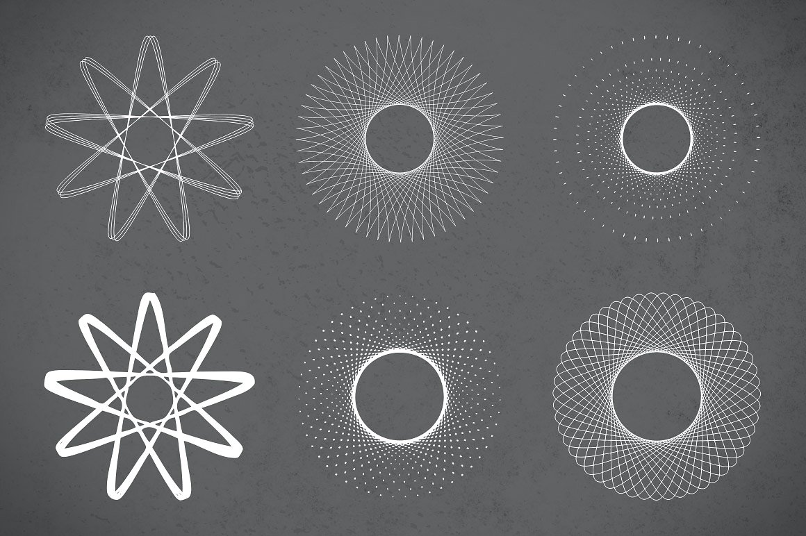 环绕旋转螺旋矢量形状插画素材 Circular-Spirog