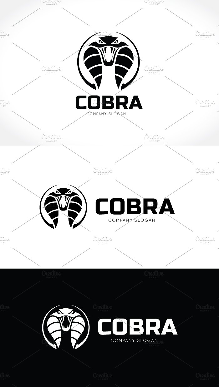 眼镜蛇形状标志Logo模板 Cobra-Snake-Logo