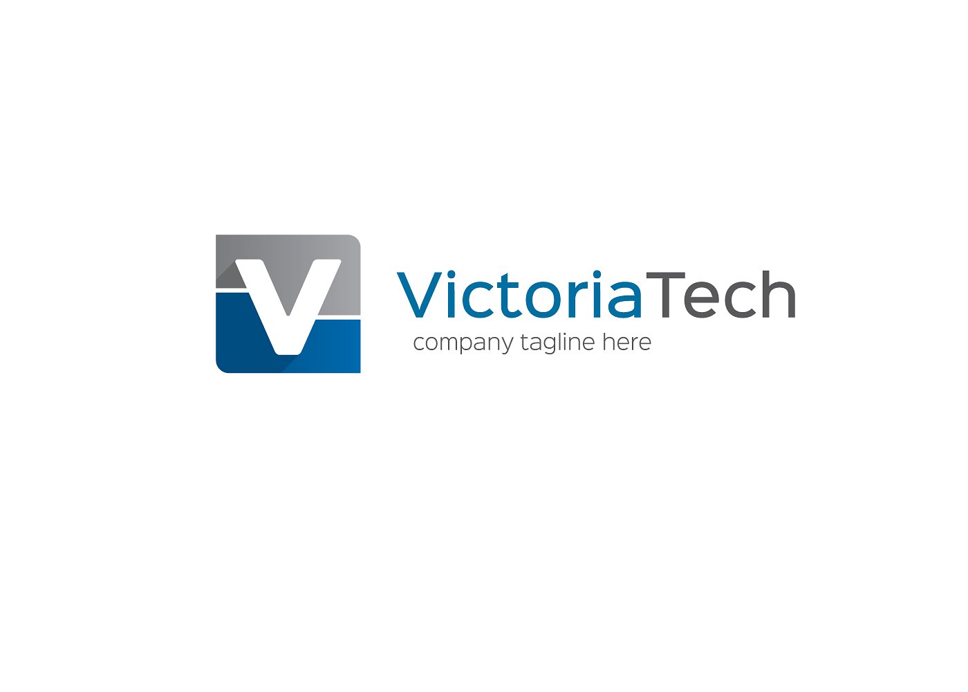 创意字母V标志Logo模板 Victoria-Tech-Le