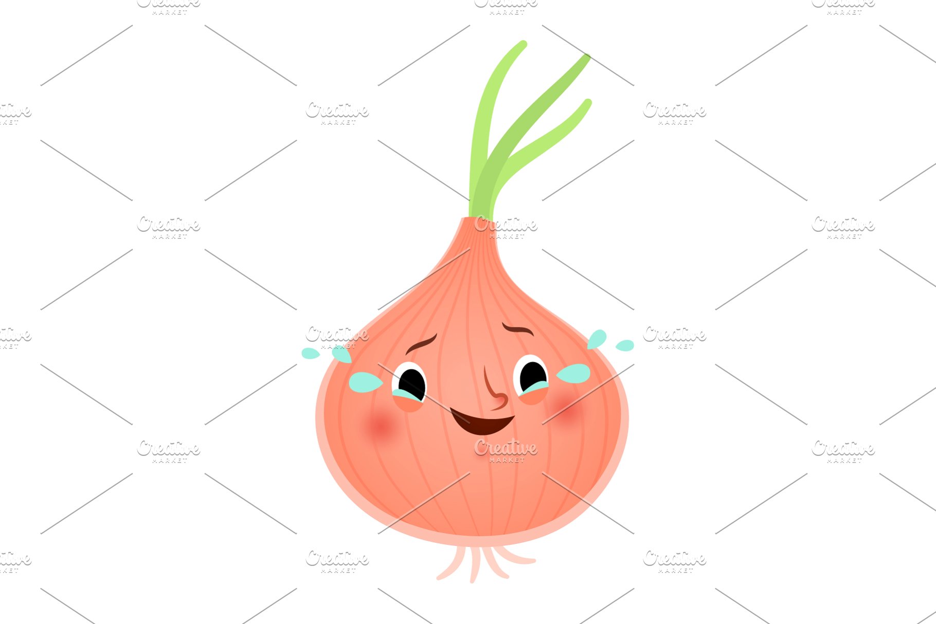 可爱的卡通形象蔬菜插画素材 Cute-veggies